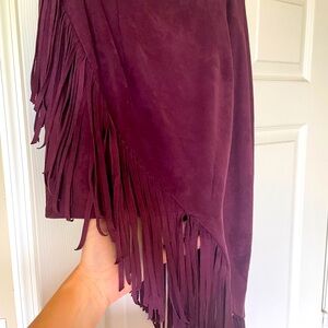 Express suede mini skirt with fringe. Never worn.